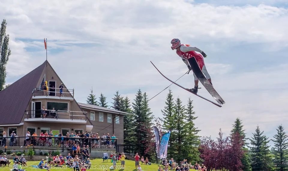 Waterski jump over the crowd at Shalom Park — corporate and private events on 42 acres